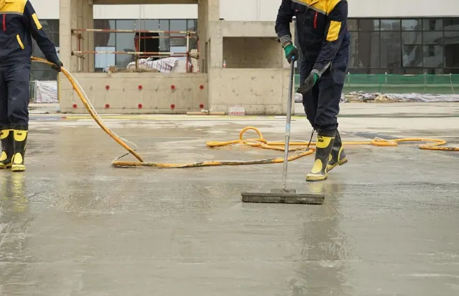 Operarios colocando una membrana impermeable en una cubierta plana de Bilbao